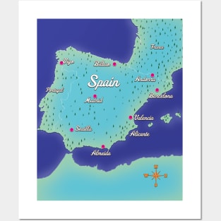 Map Of Spain Posters and Art
